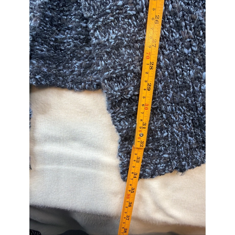 Chico's Womens Size 1 Knit Sweater Vest Blue Mohair Acrylic Long Button Front - Picture 7 of 7
